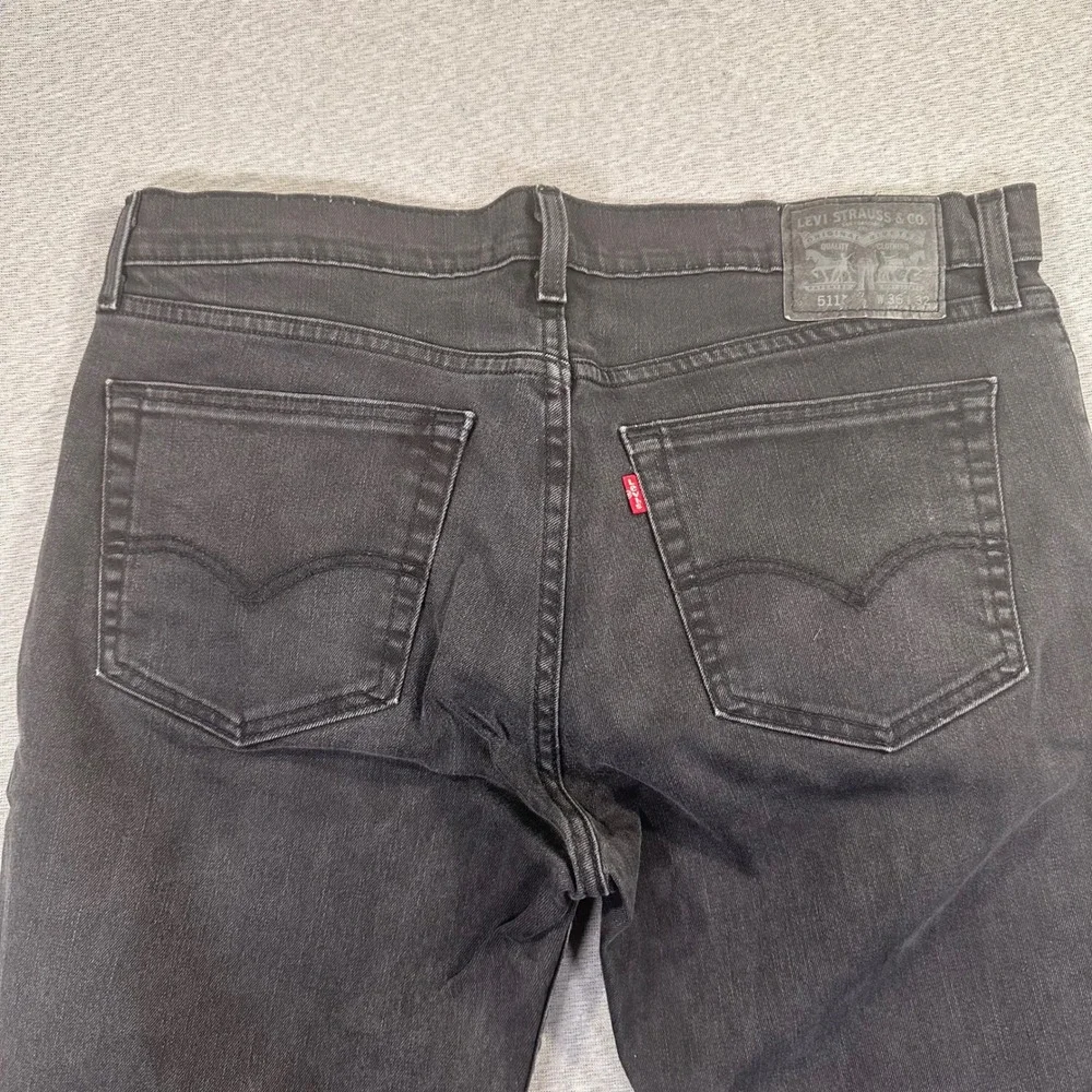 Levis 511 Straight Fit Jeans Men 36x32 (Fits 38x31) Charcoal Black Stretch Denim